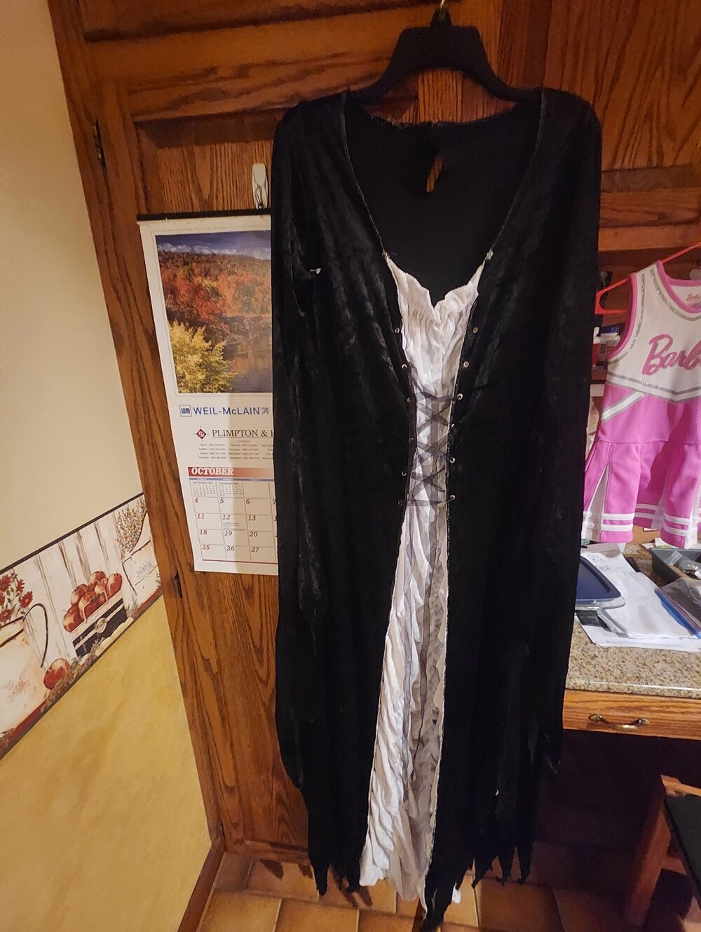 Source Unknown Black and White Gothic Lace-Up Maxi Dress